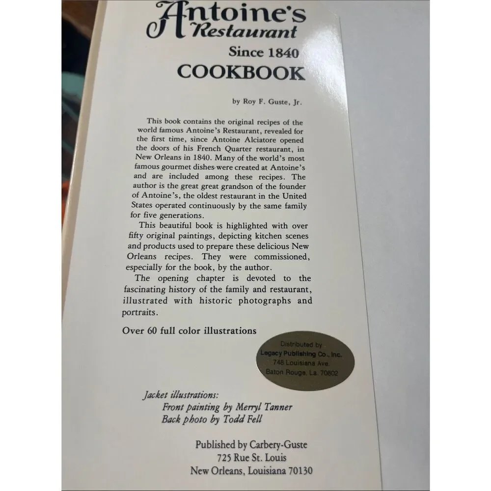 Antoine’s restaurant cookbook